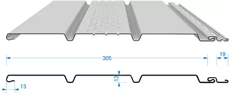 Софит Docke Premium с центральной перфорацией, 3.0*0.305 м, графит