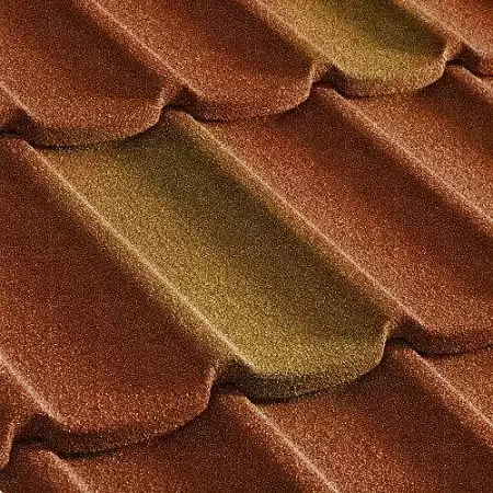 Композитная черепица Метротайл (Metrotile) серия Mistral, цвет терракот-желтый, 1305х415 мм