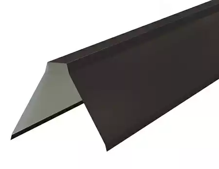 Планка конька плоского Металл Профиль, Pe 0.45, 155x155x2000 мм, темно-коричневый