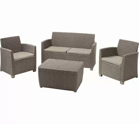 Дачная мебель Corona set with cushion box Allibert (Аллиберт), цвет капучино