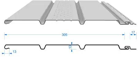 Софит Docke Standard с центральной перфорацией, 3.0*0.305 м, шоколад
