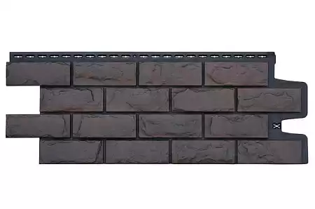 Фасадная панель Grand Line Design Plus, Колотый камень 1134х423мм, трюфель, с черным швом