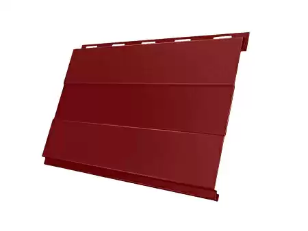 Металлический сайдинг Гранд Лайн / Grand Line профиль Вертикаль, Satin 0.5, цвет Ral 3009 (оксидно-красный)