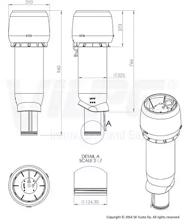 Р-Вентилятор ECo 190/125/700 Vilpe (Вилпе) на постоянном токе, зеленый