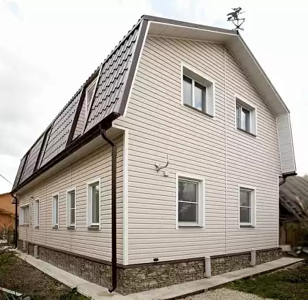 Сайдинг Grand Line Classic Color Plus виниловый, Блок-хаус D4,8 GL, 3.00*0.244 м, темно-бежевый