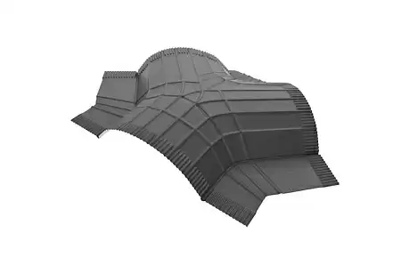 Y-тройник конька полукруглого Aquasystem Rooftop Бархат, R90, RAL 8019 темно-коричневый