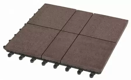 Садовый паркет Люкс 8 GRINDERDECO ДПК, 300x300 мм, шоколад, упаковка 10 шт.