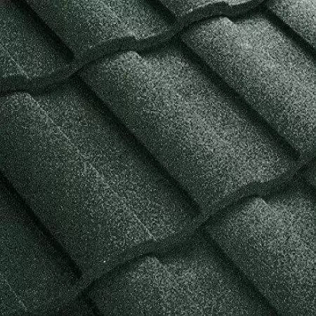Композитная черепица Метротайл (Metrotile) серия MetroRoman, цвет темно-зеленый, 1280х410 мм