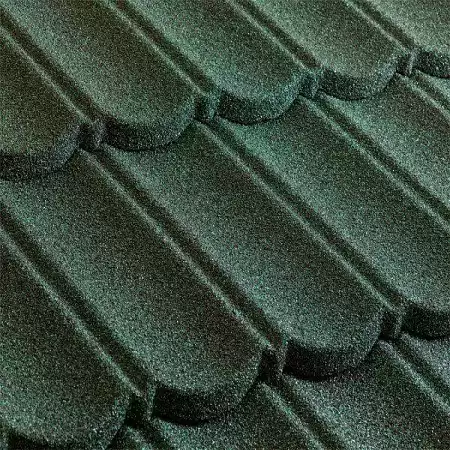 Композитная черепица Метротайл (Metrotile) серия MetroBond, цвет зеленый, 1330х410 мм