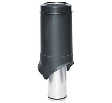 Изолированный вентиляционный выход Pipe-VT 125 Krovent (Кровент) для помещений, черный