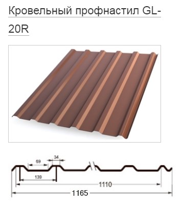 Профнастил С20R Гранд Лайн / Grand Line 0,45 PE Zn 100-180, цвет RAL 7005 (серая мышь)