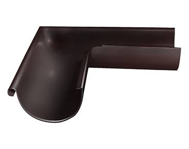 Угол желоба внешний полукруглый, 90° D125/90 Grand Line PE, RAL 8017 коричневый