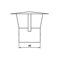 Дымник (колпак) на трубу круглый Grand Line d220, 0.5 GreenCoat Pural, RR 29 красный (RAL 3009)