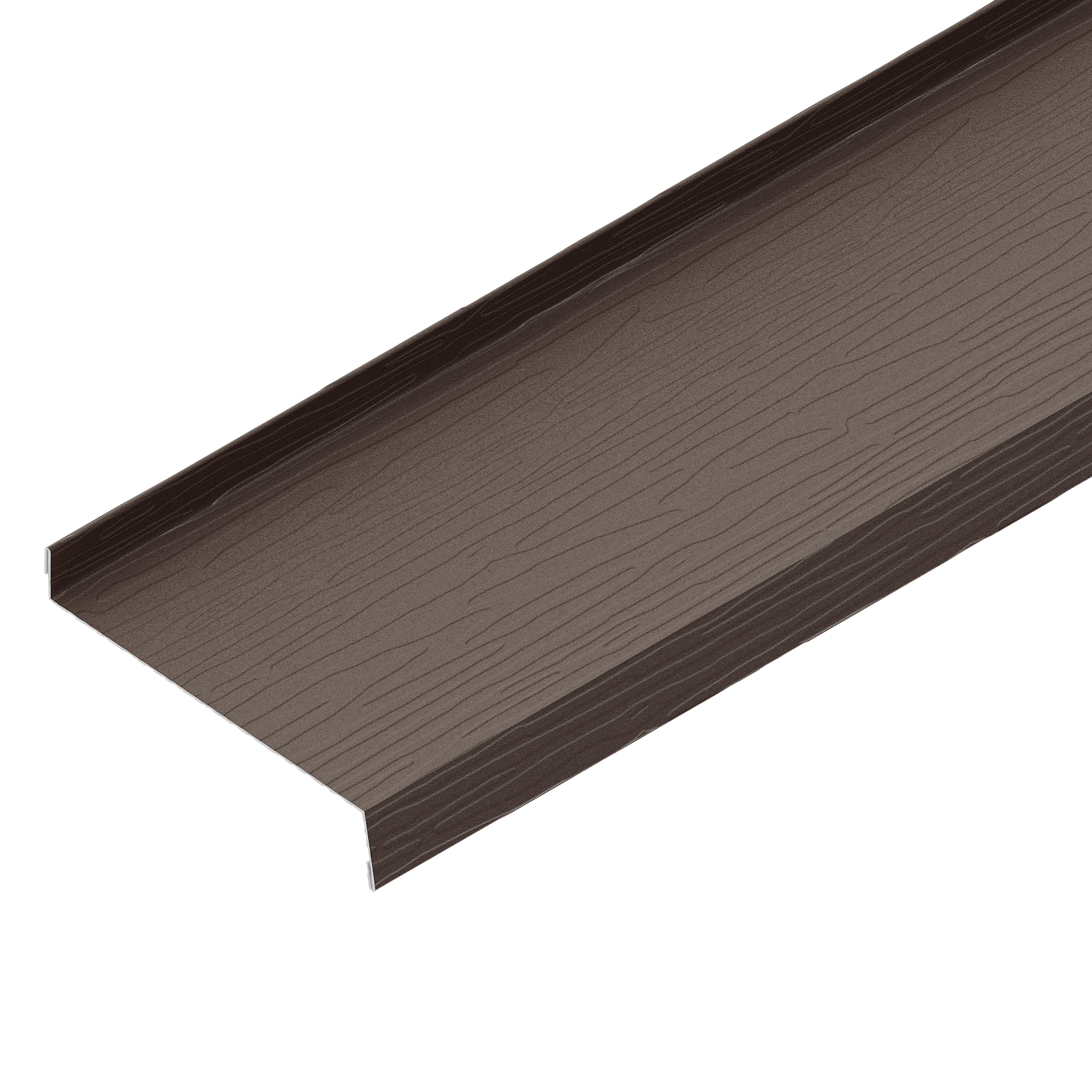 Фартук на оконный отлив 250 Aquasystem, Rooftop Бархат 0.5, 2.0 м, RAL 8019 темно-коричневый