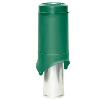 Изолированный вентиляционный выход Pipe-VT 150 Krovent (Кровент) для помещений, зеленый