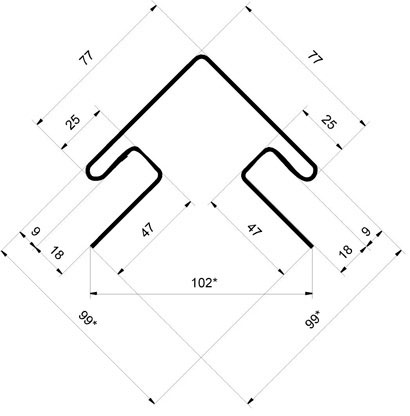 Внешний угол Grand Line, 3 м, рябина Внешний угол Grand Line, 3 м, рябина