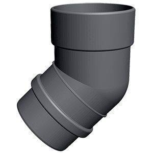 Колено 45° Docke ЛЮКС цвет графит (RAL 7024)