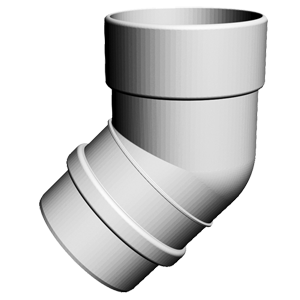 Колено 45° Docke ЛЮКС цвет пломбир (RAL 9003)
