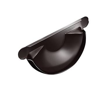 Заглушка желоба Grand Line PU 125 мм, коричневый RAL 8017