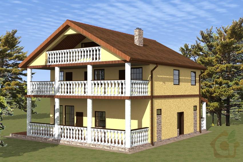 Проект дома из газобетона N232-гб Проект дома из газобетона N232-гб