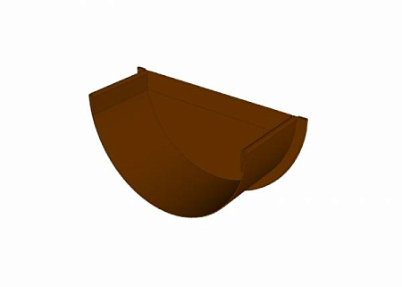 Заглушка желоба коттеджная D125 мм, Zn + порошк.покраска, цвет RAL 8017 (шоколад)