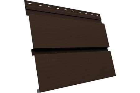 Металлический сайдинг Гранд Лайн / Grand Line профиль Квадро Брус 3D, Сатин матовый ТХ 0.5 с пленкой, RAL 8017 (шоколад)