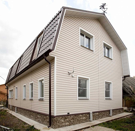 Сайдинг Grand Line Classic Color Plus виниловый, корабельный брус D4 GL, 3.00*0.203 м, карамельный