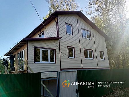 Монтаж фасада панелями Grand Line в пос. Синявино