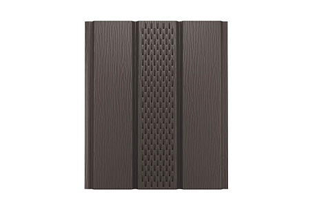 Софит с центральной перфорацией AQUASYSTEM, 0.45 PE, Zn 140, 2400х303 мм, RR 32 темно-коричневый