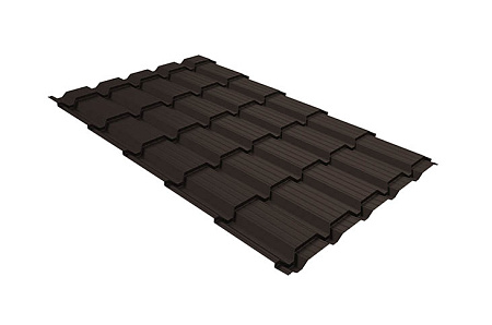 Волновой профиль Grand Line Quadro profi, 0,5 GreenCoat Pural BT, Zn 275, RR 32 темно-коричневый (RAL 8019 серо-коричневый)