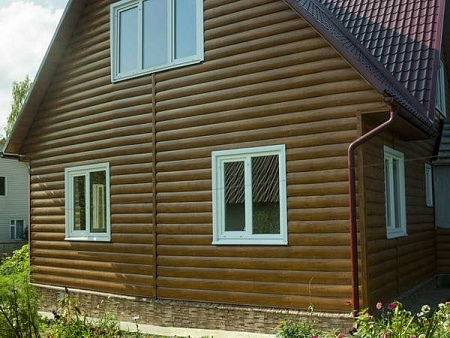 Металлический сайдинг Гранд Лайн / Grand Line профиль Блок-хаус new, Satin 0.5, цвет Ral 1015 (св. слоновая кость)
