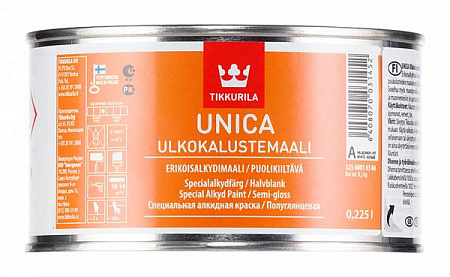 Краска по металлу Unica Tikkurila, 0.225 л, цвет RAL 8017 (шоколад)