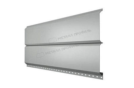 Металлический сайдинг Металл Профиль L брус, 0.5 NormanMP, RAL 9006 белый алюминий