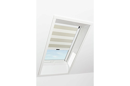 Штора рулонная затемняющая Roto ZRV M, 134x140, полосы белый