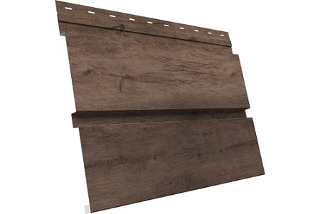 Металлический сайдинг Гранд Лайн / Grand Line профиль Квадро Брус, Принт Премиум 0.45 с пленкой, Миндальное дерево Фреш