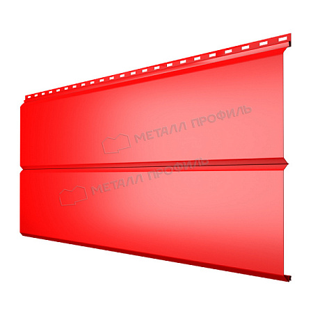 Металлический сайдинг Металл Профиль L брус XL Гладкий, 0.5 NormanMP, RAL 3020 красный насыщенный