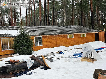 Монтаж металлочерепицы Grand Line + террасной доски Grand Line, пос. Пушное