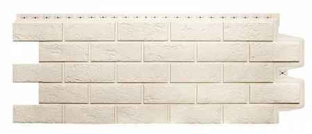 Фасадная панель Grand Line Classic, Состаренный кирпич 1109х418 мм, молочный