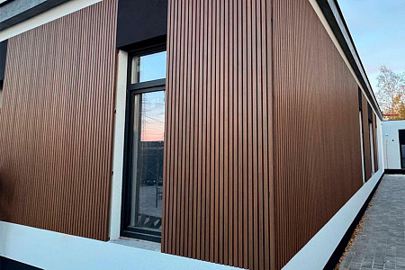 Вертикальная стеновая панель Nautic Prime Line ДПК 219*26*3000мм, цвет Тик