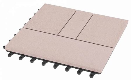 Садовый паркет Комфорт 2 GRINDERDECO ДПК, 300x300 мм, выбеленный дуб, упаковка 10 шт.