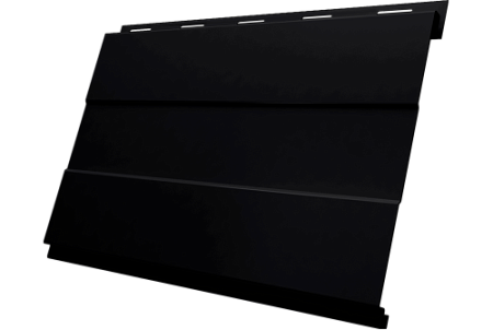 Металлический сайдинг Гранд Лайн / Grand Line профиль Вертикаль проф, Drap ТХ двухсторонний 0.45 с пленкой, RAL 9005 (черный)