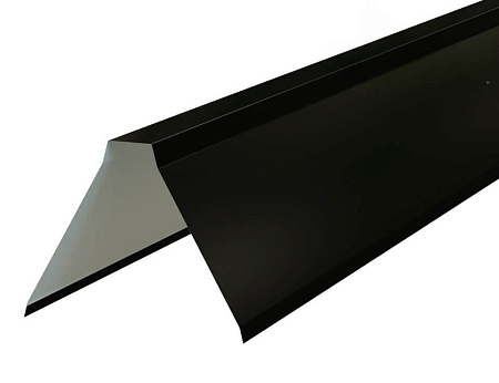 Планка конька плоского Металл Профиль, Pe 0.45, 155x155x2000 мм, черный