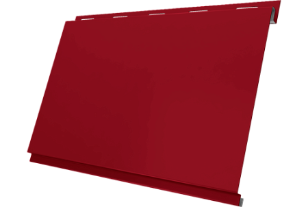 Металлический сайдинг Гранд Лайн / Grand Line профиль Вертикаль классик, PE 0.45 с пленкой RAL 3003 (рубиново-красный)