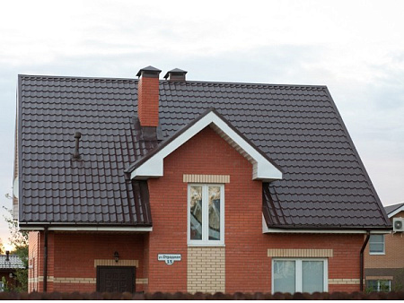 Металлочерепица Гранд Лайн / Grand Line, коллекция Classic, 0,5 Rooftop бархат Zn 180, цвет RAL 7016 (антрацитово-серый)