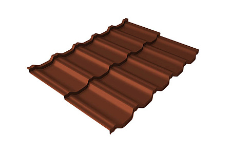 Волновой профиль Grand Line Kvinta Uno, 0,45 Drap, Zn 140, RAL 8004 терракота