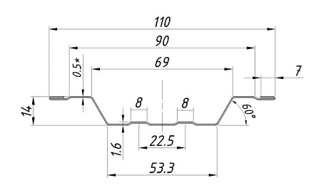 Штакетник металлический П-образный 110 мм RAL 8017 шоколад
