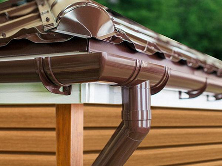 Угол желоба составной 90-150º ПВХ Grand Line 120 мм, RAL 3005 красное вино