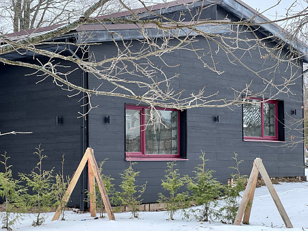 Фиброцементный сайдинг FCSPRO Вуд Лайн (паз-паз), 3000x190x10 мм, F50 (Темный минерал)