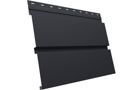 Металлический сайдинг Гранд Лайн / Grand Line профиль, Квадро Брус PurPro матовый 0.5 с пленкой, RAL 7024 мокрый асфальт