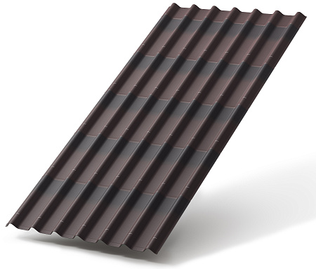 Черепица Ондулин 3.3 мм, коричневый
